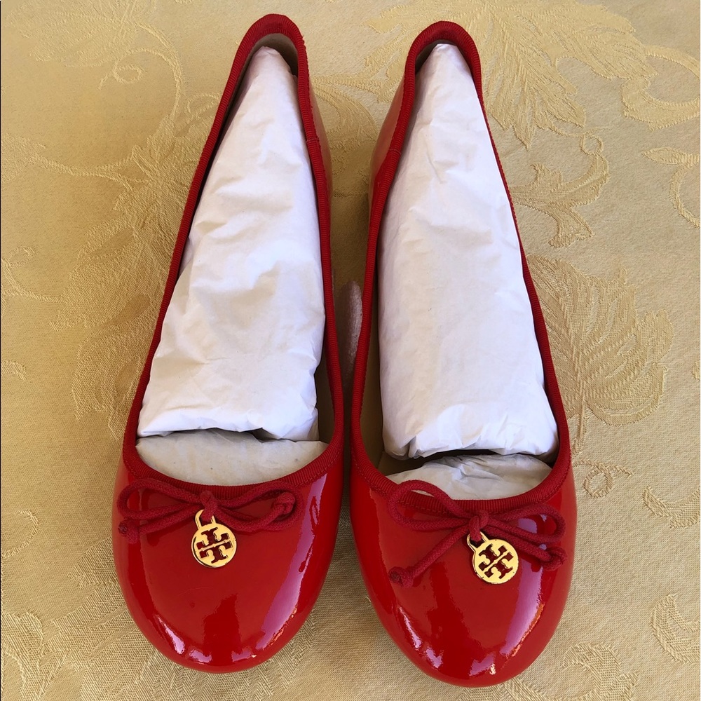 Tory Burch Red Leather Flats Women’s Size: 9